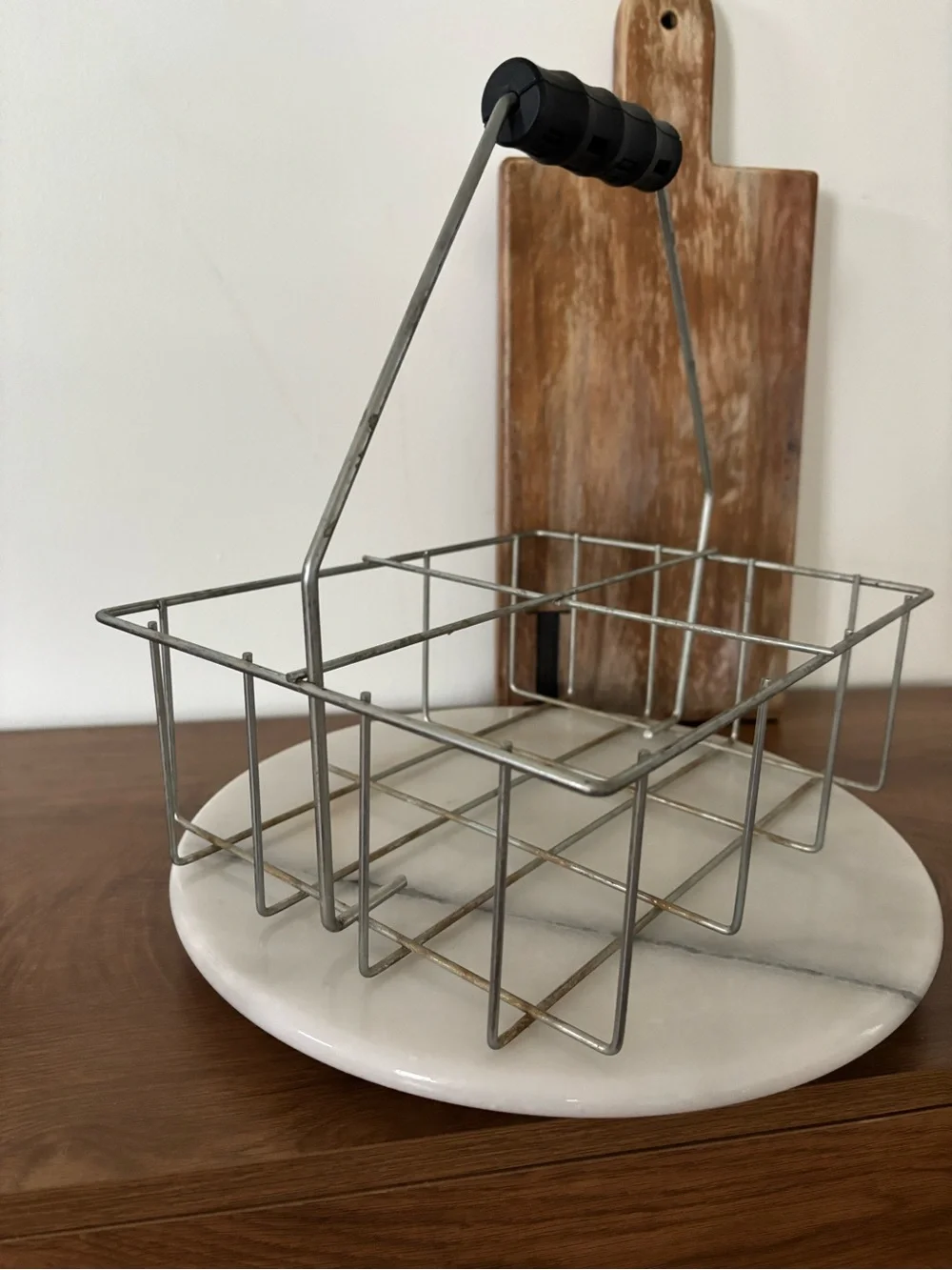 Stainless Steel Bottle Carrier with Black Handle